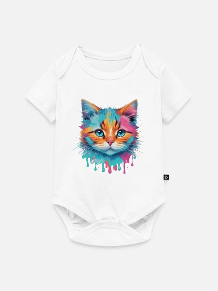 Niedliche Katze - Baby Premium Kurzarmbody - Weiß