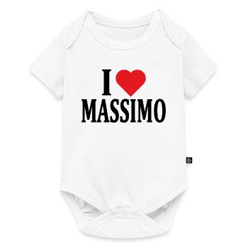 t-shirt I love Massimo t-shirt gift idea - Baby Premium short-sleeve bodysuit - white - Front