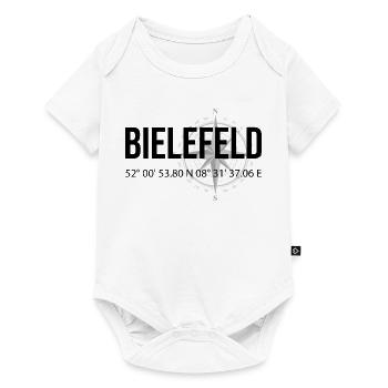 Koordinaten Bielefeld - Baby Premium Kurzarmbody - Weiß - Vorne