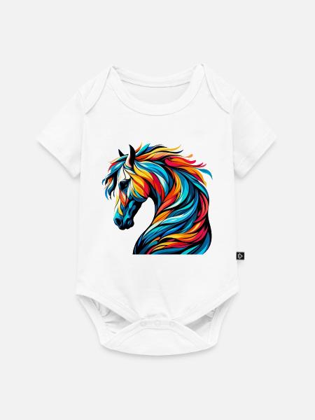 Pferd - Baby Premium Kurzarmbody - Weiß