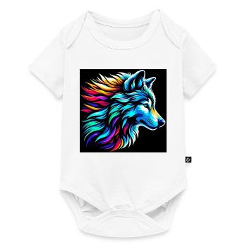 Wolf - Baby Premium Kurzarmbody - Weiß - Vorne