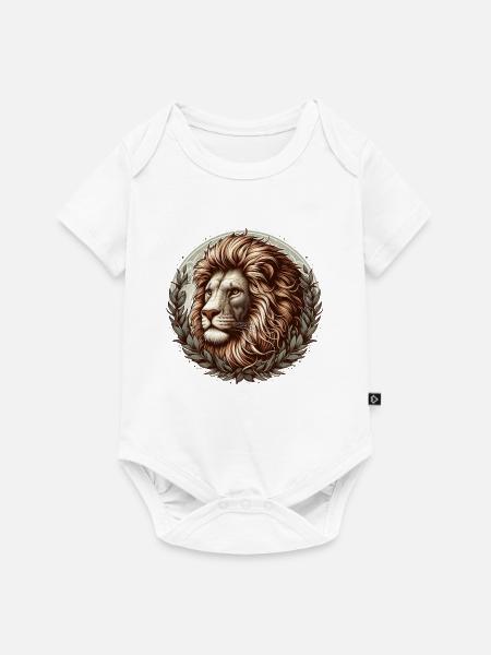 Löwe im Lorbeerkranz - Baby Premium Kurzarmbody - Weiß