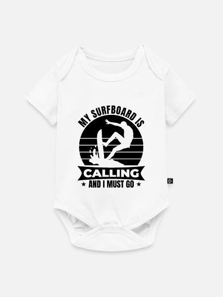 Wellenreiter Spruch - Baby Premium Kurzarmbody - Weiß
