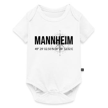 Koordinaten Mannheim - Baby Premium Kurzarmbody - Weiß - Vorne