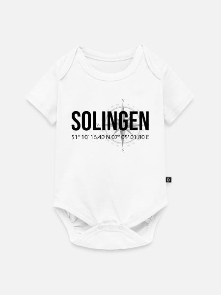 Koordinaten Solingen - Baby Premium Kurzarmbody - Weiß