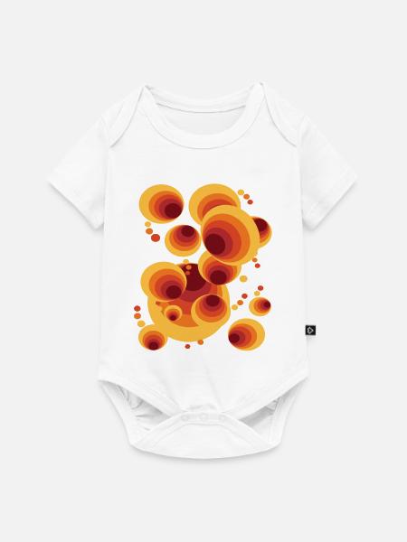 Abstrakte Polka Dots mit Farbverlauf - Baby Premium Kurzarmbody - Weiß