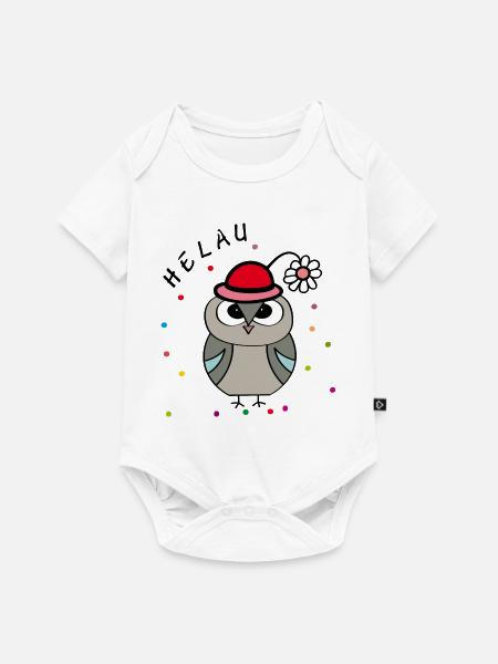 Helau Fasching Eule - Baby Premium Kurzarmbody - Weiß