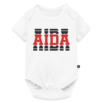 t-shirt Aida t-shirt idée cadeau texte empilé - Body à manches courtes Premium Bébé - blanc - Devant