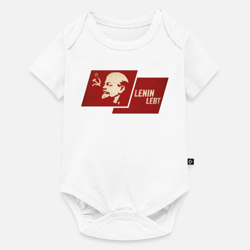 Drapeau de la vie de Lénine - Body à manches courtes Premium Bébé - blanc