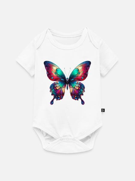 Schmetterling - Baby Premium Kurzarmbody - Weiß