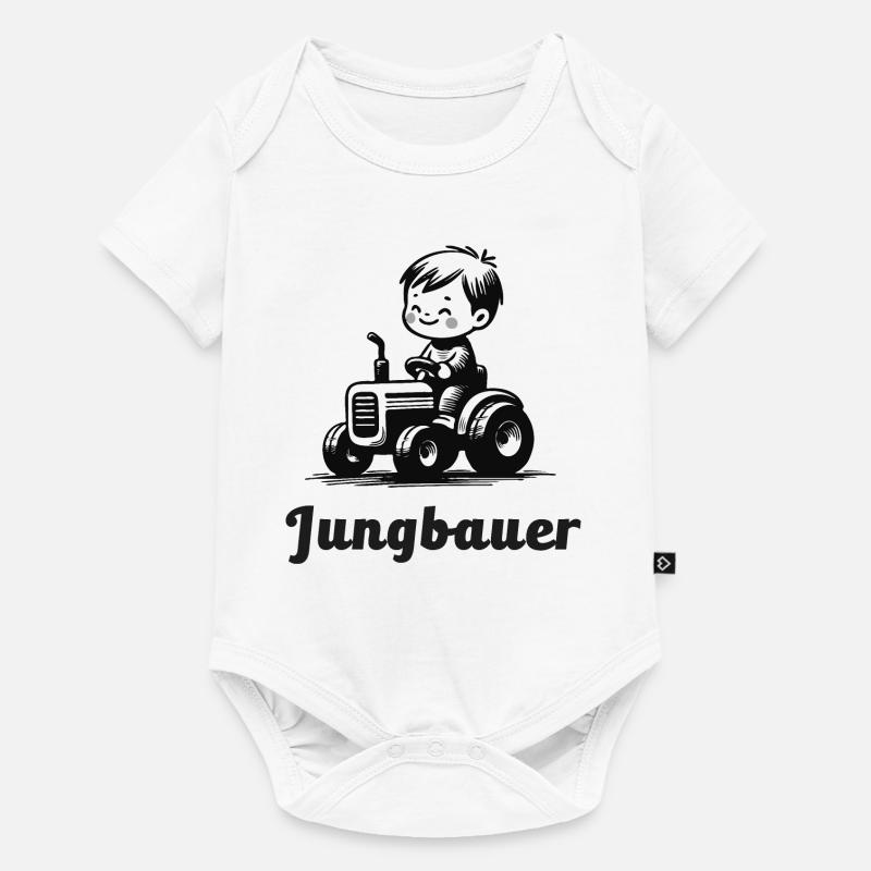 jungbauer nachwuchs bauernhof bauer babygeschenk - Baby Premium Kurzarmbody - Weiß