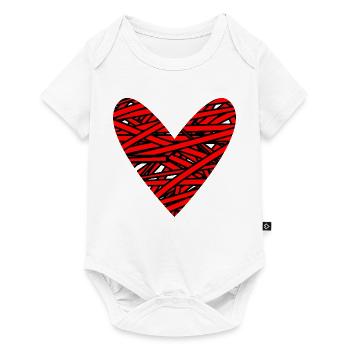 HEART. HEARTS. VALENTINE'S DAY. LOVE. LOVE. COUPLE. - Baby Premium short-sleeve bodysuit - white - Front