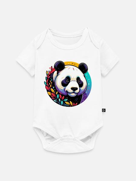 Panda - Baby Premium Kurzarmbody - Weiß