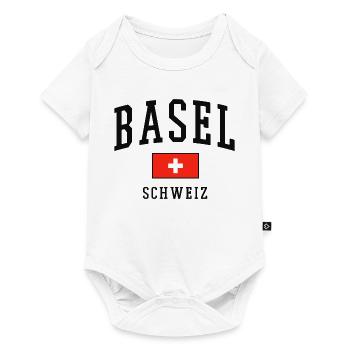 Bâle Drapeau suisse - Body à manches courtes Premium Bébé - blanc - Devant