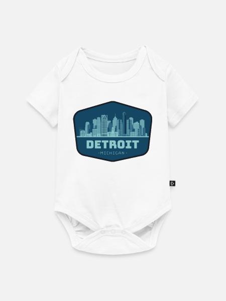 Detroit Skyline Indigo - Baby Premium Kurzarmbody - Weiß