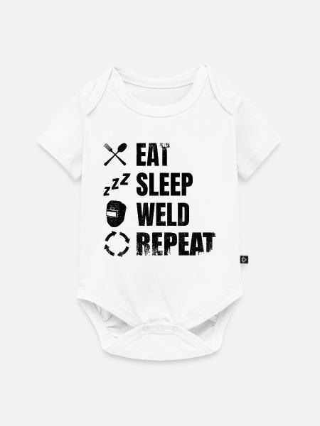 Eat Sleep Weld Repeat - Baby Premium Kurzarmbody - Weiß
