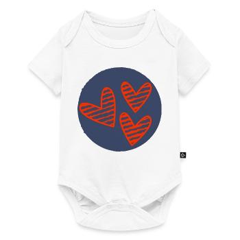 HERZ. HERZ. VALENTINSTAG. LIEBE. LIEBE. PAAR. - Baby Premium Kurzarmbody - Weiß - Vorne