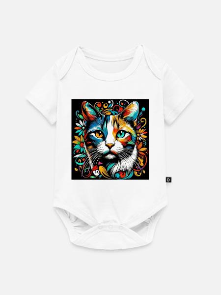 Katze - Baby Premium Kurzarmbody - Weiß