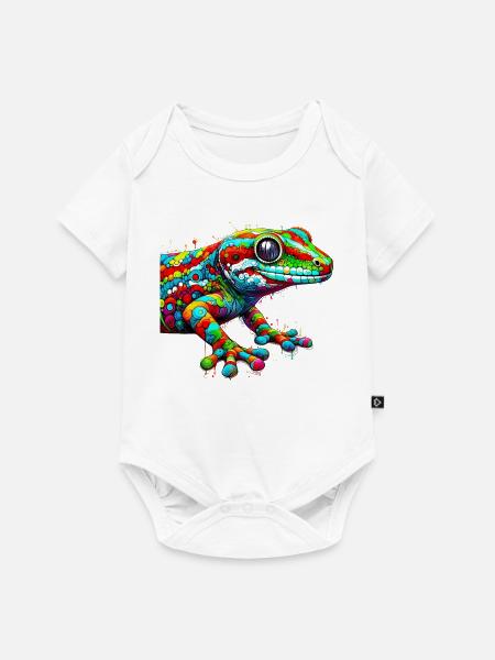 Gecko - Baby Premium Kurzarmbody - Weiß