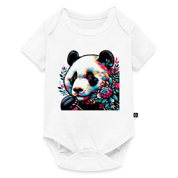 Panda - Baby Premium Kurzarmbody - Weiß - Vorne