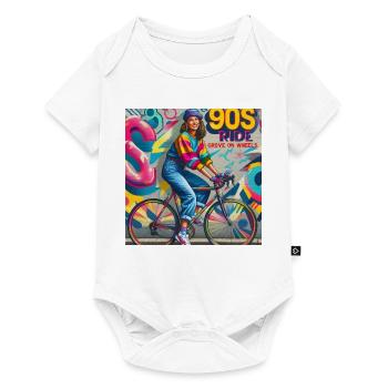 90S Ride Grove on Wheels - filles à vélo - Body à manches courtes Premium Bébé - blanc - Devant