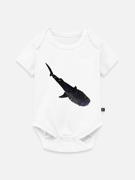 Walhai Leuchtende Silhouette - Baby Premium Kurzarmbody - Weiß