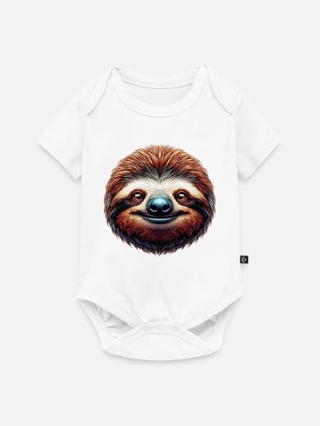 Faultier - Baby Premium Kurzarmbody - Weiß