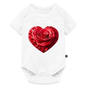 Rose Heart (01) - Baby Premium short-sleeve bodysuit - white - Front