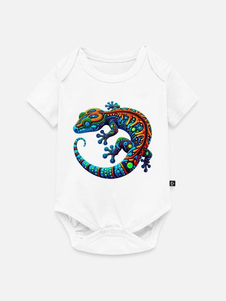 Gecko - Baby Premium Kurzarmbody - Weiß