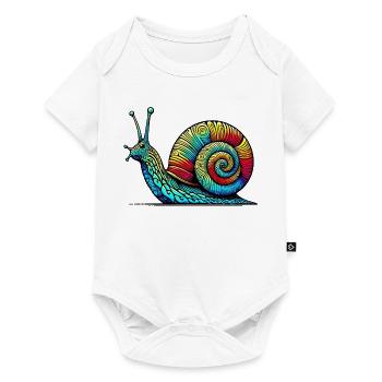Schnecke - Baby Premium Kurzarmbody - Weiß - Vorne