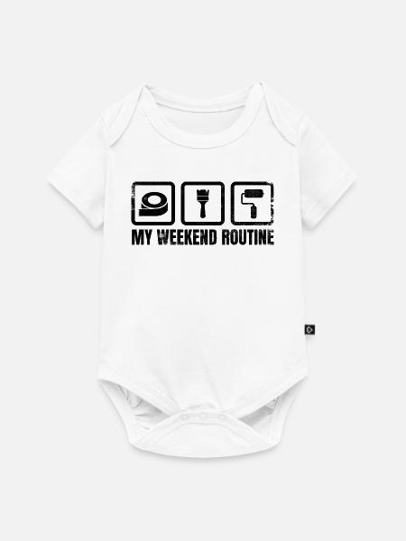 Maler Wochenendroutine - Baby Premium Kurzarmbody - Weiß
