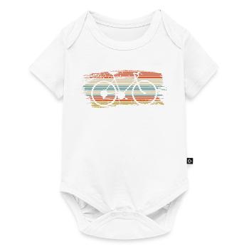 Vélo rayé arc-en-ciel - Body à manches courtes Premium Bébé - blanc - Devant