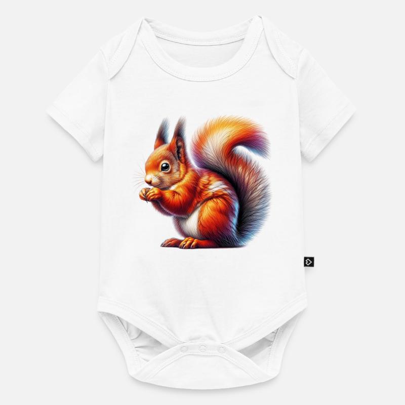Eichhörnchen - Baby Premium Kurzarmbody - Weiß