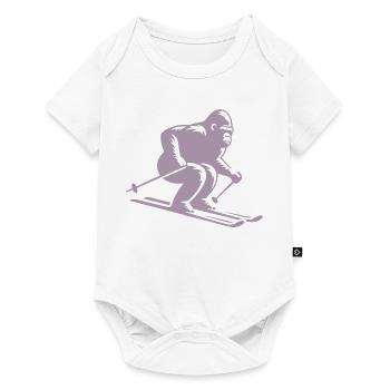 Monkey Gorilla Chimpanzee Ski Silhouette Design - Baby Premium short-sleeve bodysuit - white - Front