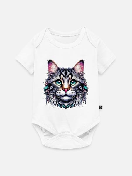 Katze - Baby Premium Kurzarmbody - Weiß