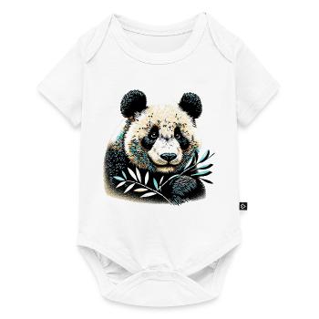 Panda - Baby Premium Kurzarmbody - Weiß - Vorne