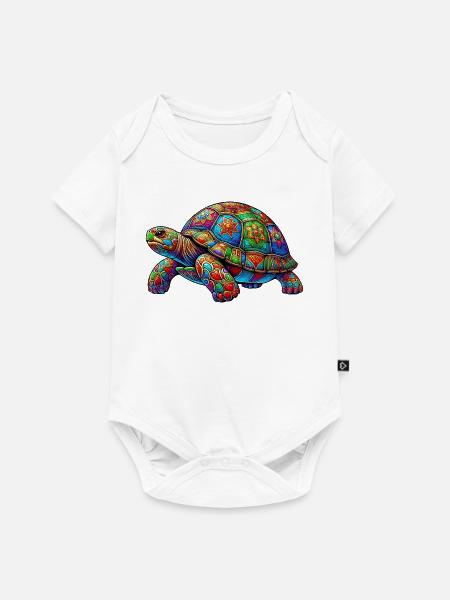 Schildkröte - Baby Premium Kurzarmbody - Weiß