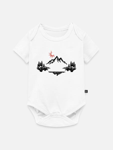 Schwarze Berglandschaft - Baby Premium Kurzarmbody - Weiß