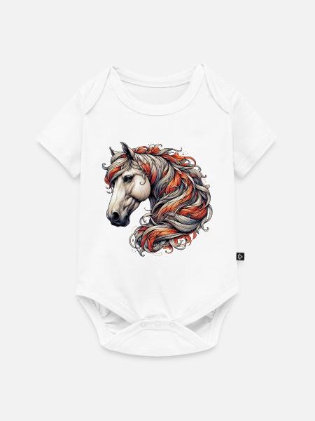 Pferd - Baby Premium Kurzarmbody - Weiß