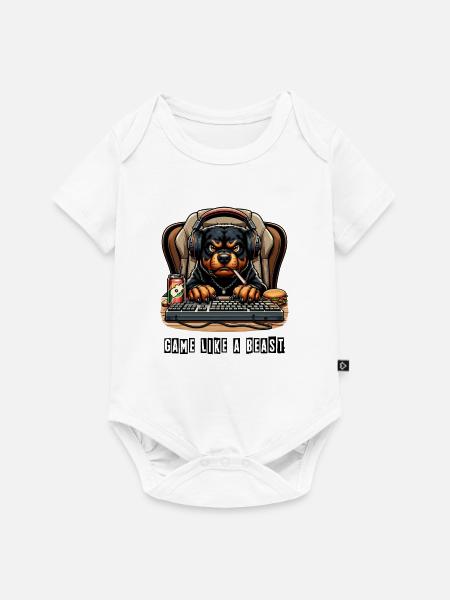 Rottweiler Gaming Design - Baby Premium Kurzarmbody - Weiß