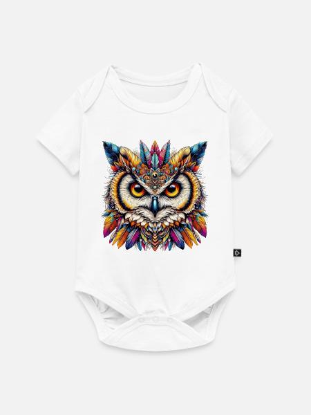 Eule - Baby Premium Kurzarmbody - Weiß