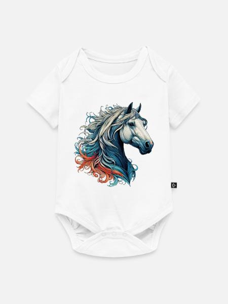 Pferd - Baby Premium Kurzarmbody - Weiß