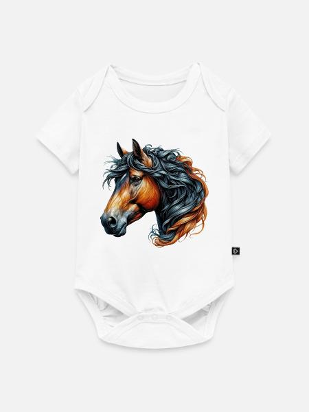 Pferd - Baby Premium Kurzarmbody - Weiß