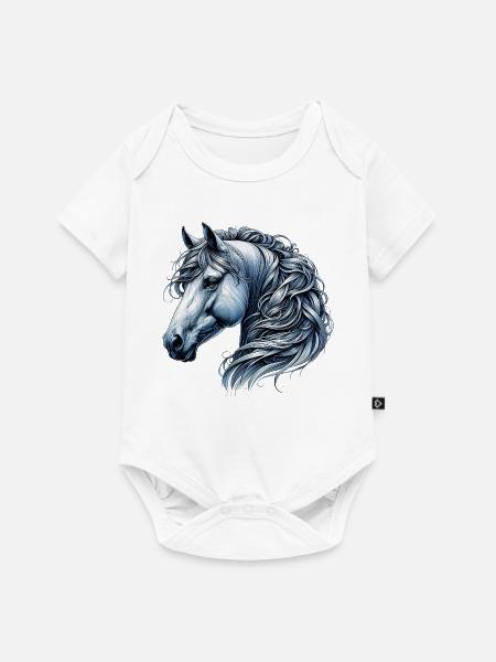 Pferd - Baby Premium Kurzarmbody - Weiß