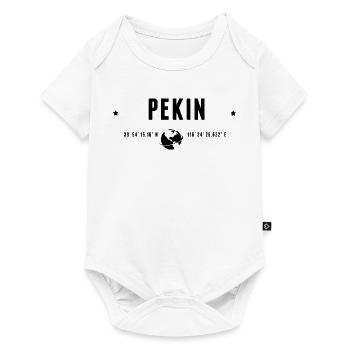Beijing Stylized Geographical Coordinates - Baby Premium short-sleeve bodysuit - white - Front