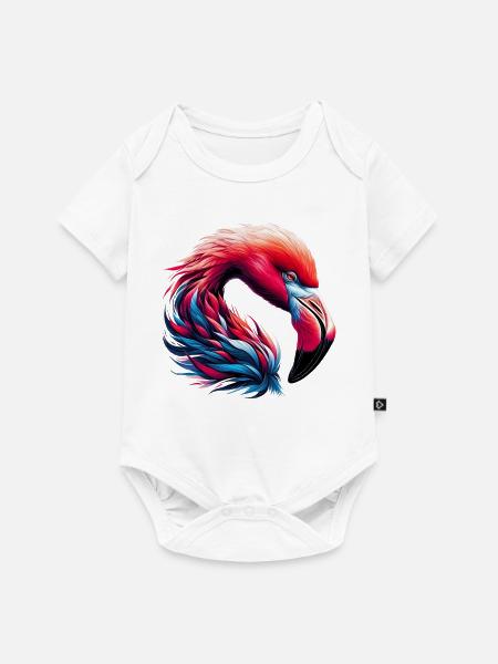 Flamingo - Baby Premium Kurzarmbody - Weiß