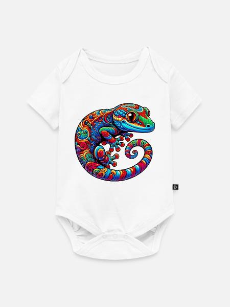 Gecko - Baby Premium Kurzarmbody - Weiß