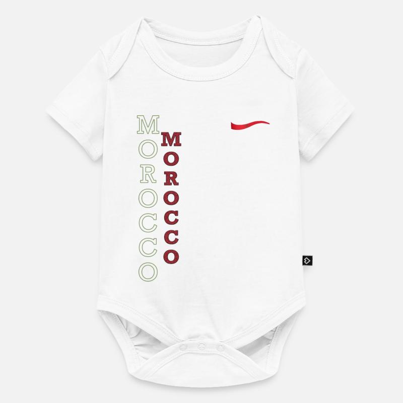 Drapeau Marocain Affichez vos Couleurs avec Fierté - Body à manches courtes Premium Bébé - blanc