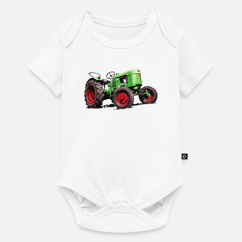 Alter Deutz Traktor D25 - Baby Premium Kurzarmbody - Weiß