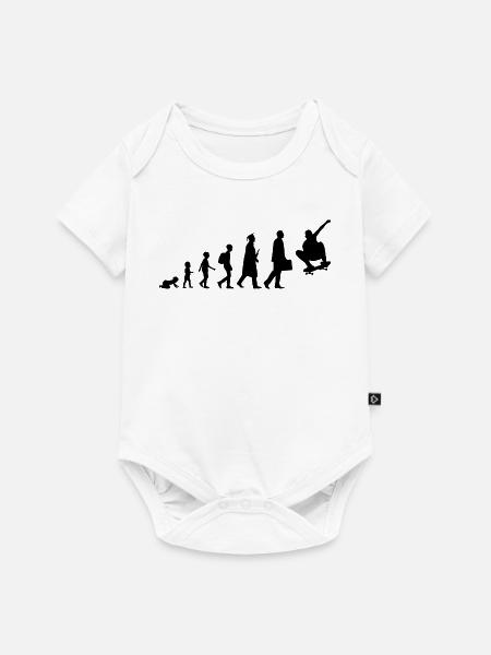 Skateboarder Evolution - Baby Premium Kurzarmbody - Weiß
